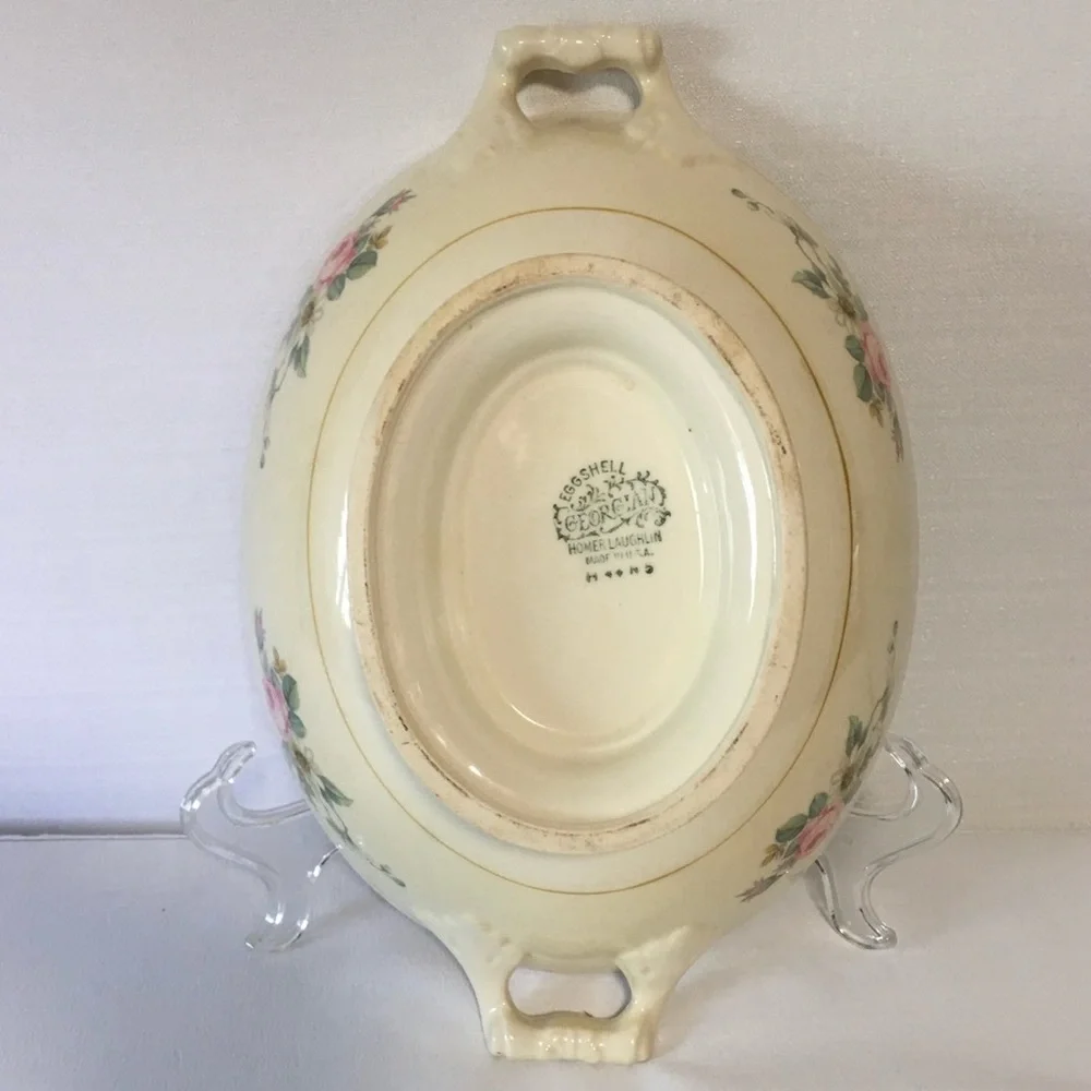 VTG 1944 Homer Laughlin Heather Rose Eggshell Georgian Covered Serving Dish